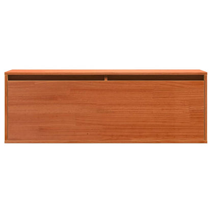 Väggskåp Väggmonterad Vaxbrun 100 x 30 x 35 cm Massiv furu