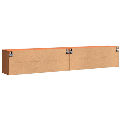 Väggskåp med hylla 2 pcs Vaxbrun 100 x 30 x 35 cm Massiv furu