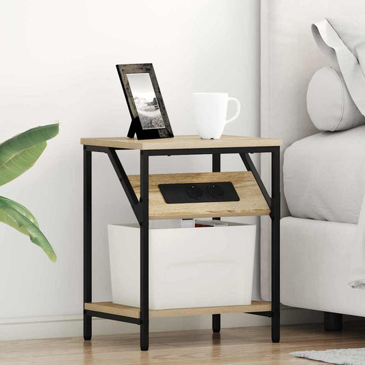 Sängbord 2 pcs Sonoma ek 38 x 30 x 48 cm Konstruerat trä