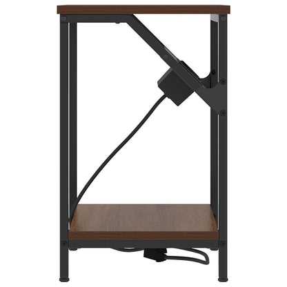 Sängbord 2 pcs brun ek 38 x 30 x 48 cm Konstruerat trä