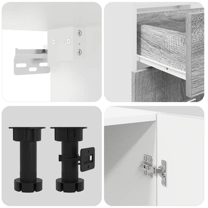 Kökskåpsset med låda Lyon 4 pcs Grå sonoma 140 x 46 x 81.5 cm