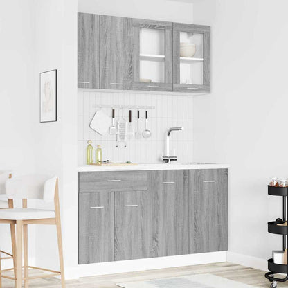 Kökskåpsset med låda Lyon 4 pcs Grå sonoma 140 x 46 x 81.5 cm