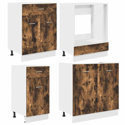 Kökskåpsset med låda Lyon 8 pcs Rökfärgad ek 240 x 46 x 81.5 cm