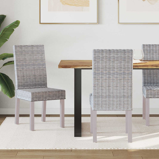 Matstol 2 pcs Vit tvätt 45 x 54 x 93 cm Massivt mahognyträ