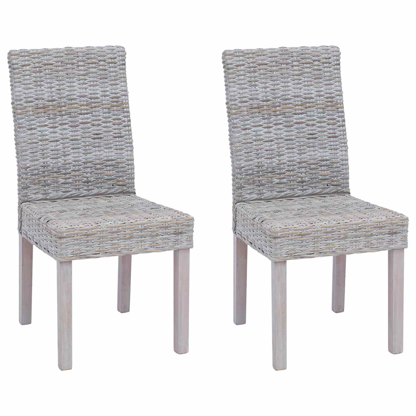 Matstol 2 pcs Vit tvätt 45 x 54 x 93 cm Massivt mahognyträ