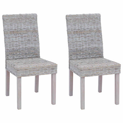 Matstol 2 pcs Vit tvätt 45 x 54 x 93 cm Massivt mahognyträ