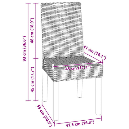 Matstol 2 pcs Vit tvätt 45 x 54 x 93 cm Massivt mahognyträ