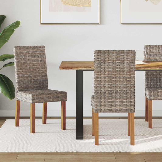 Matstol 2 pcs Kubu grå 45 x 54 x 93 cm Massivt mahognyträ