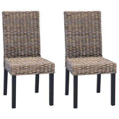 Matstol 2 pcs Svart tvätt 45 x 54 x 93 cm Massivt mahognyträ