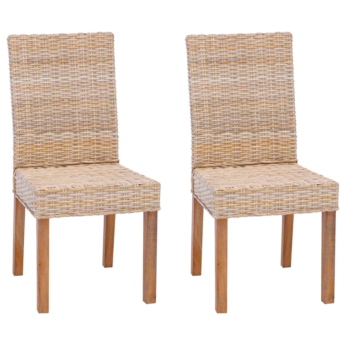Matstol 2 pcs Naturfärg 45 x 54 x 93 cm Massivt mahognyträ