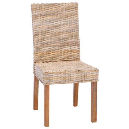 Matstol 2 pcs Naturfärg 45 x 54 x 93 cm Massivt mahognyträ