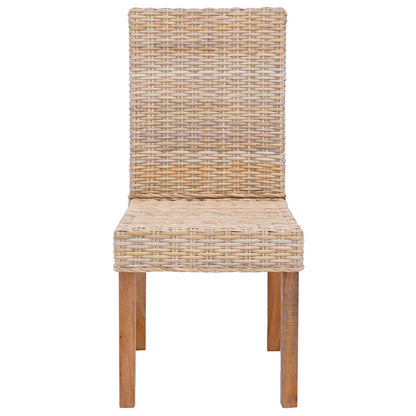 Matstol 2 pcs Naturfärg 45 x 54 x 93 cm Massivt mahognyträ
