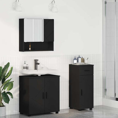 Badrumsmöbelset 3 pcs Svart 61 x 35 x 64 cm