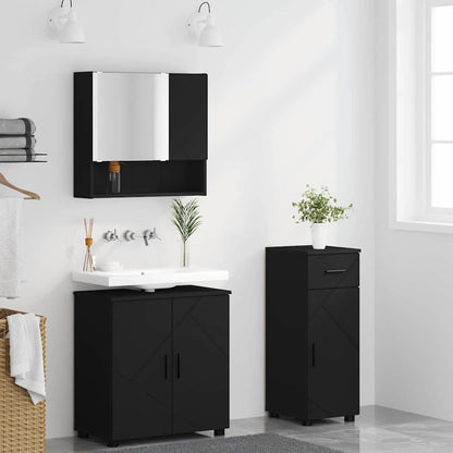 Badrumsmöbelset 3 pcs Svart 61 x 35 x 64 cm