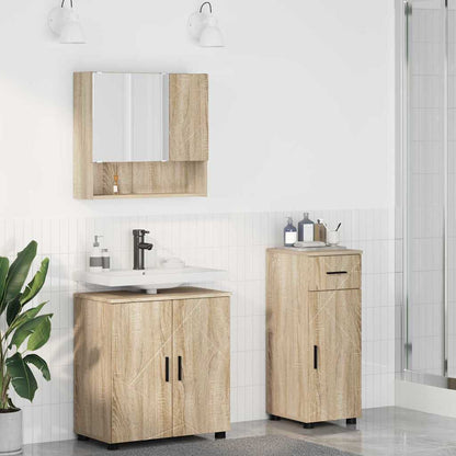 Badrumsmöbelset 3 pcs Sonoma Ek 61 x 35 x 64 cm