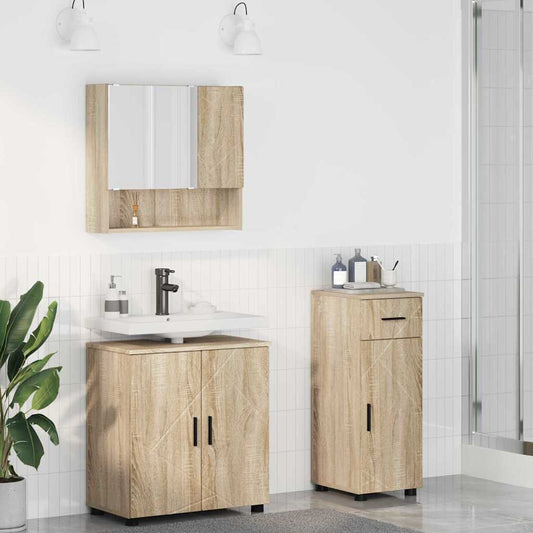 Badrumsmöbelset 3 pcs Sonoma Ek 61 x 35 x 64 cm