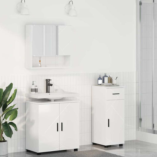 Badrumsmöbelset med låda 3 pcs Högglans Vit 61 x 35 x 64 cm
