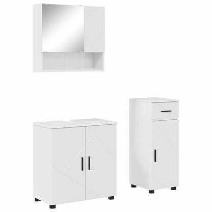 Badrumsmöbelset med låda 3 pcs Högglans Vit 61 x 35 x 64 cm