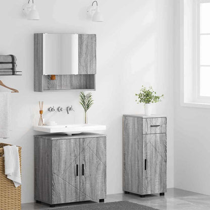 Badrumsmöbelset med låda 3 pcs Sonoma Grå 61 x 35 x 64 cm