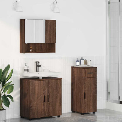 Badrumsmöbelset 3 pcs Brun Ek 61 x 35 x 64 cm