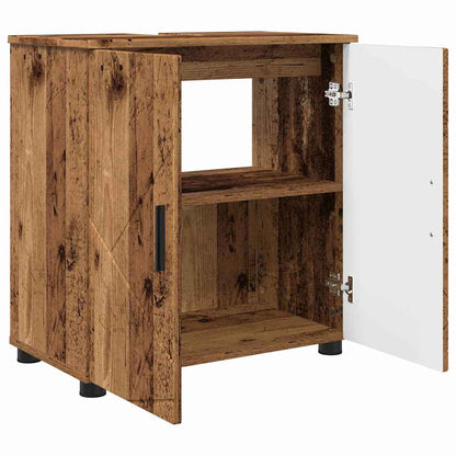 Badrumsmöbelset med låda 3 pcs Åldrat Trä 61 x 35 x 64 cm