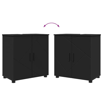 Badrumsmöbelset 4 pcs Svart 61 x 35 x 64 cm