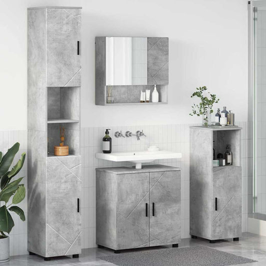 Badrumsmöbelset 4 pcs Betonggrå 61 x 35 x 64 cm