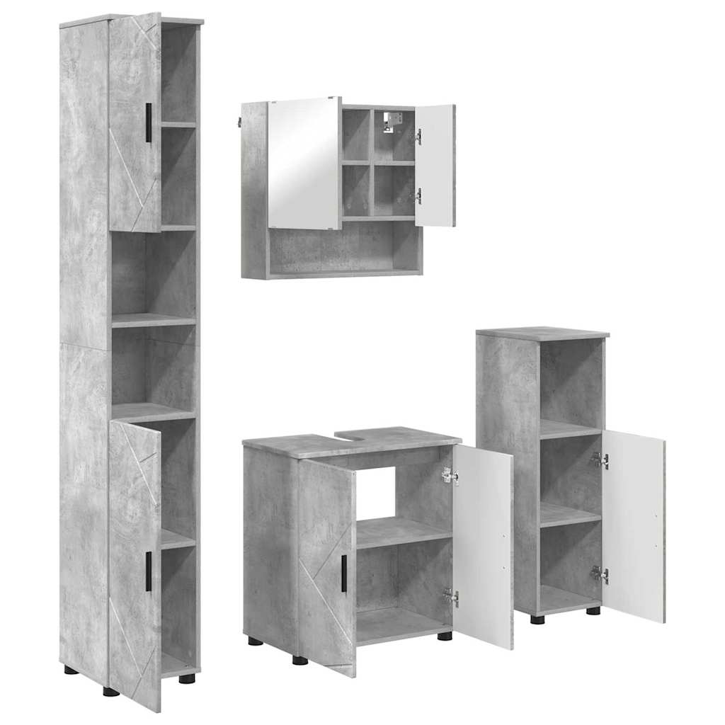 Badrumsmöbelset 4 pcs Betonggrå 61 x 35 x 64 cm