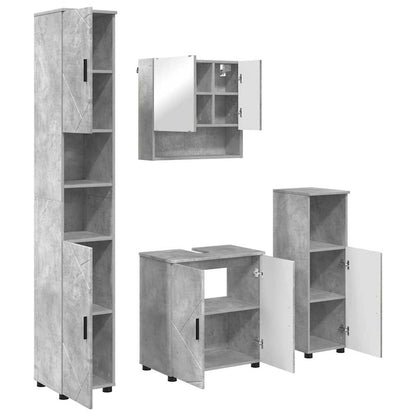 Badrumsmöbelset 4 pcs Betonggrå 61 x 35 x 64 cm