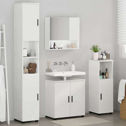 Badrumsmöbelset Väggmonterad 4 pcs Högglans Vit 61 x 35 x 64 cm