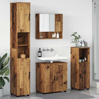 Badrumsmöbelset Väggmonterad 4 pcs Åldrat Trä 61 x 35 x 64 cm