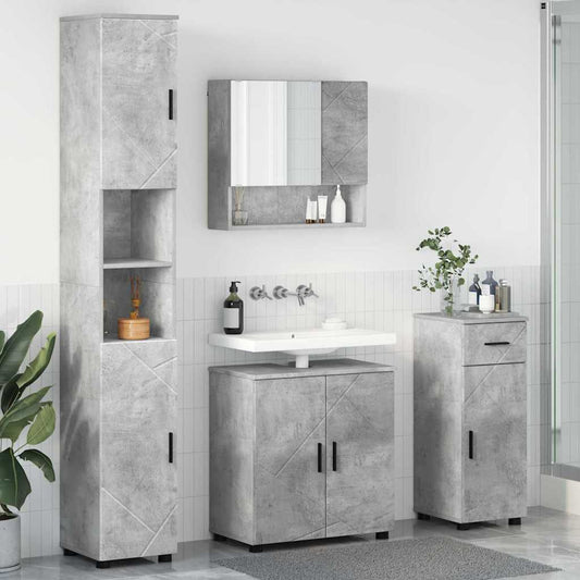 Badrumsmöbelset 4 pcs Betonggrå 61 x 35 x 64 cm