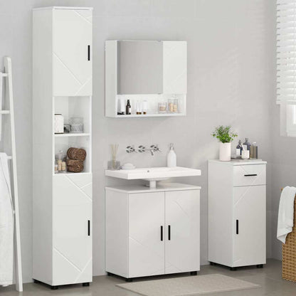 Badrumsmöbelset med låda 4 pcs Högglans Vit 61 x 35 x 64 cm