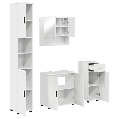 Badrumsmöbelset med låda 4 pcs Högglans Vit 61 x 35 x 64 cm