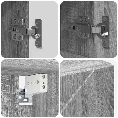 Badrumsmöbelset med låda 4 pcs Sonoma Grå 61 x 35 x 64 cm