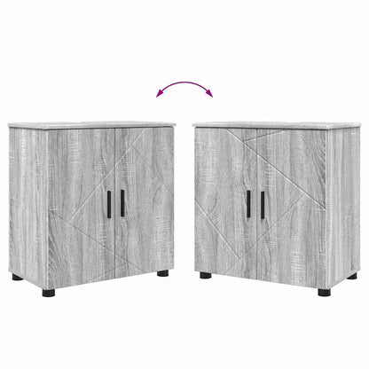 Badrumsmöbelset med låda 4 pcs Sonoma Grå 61 x 35 x 64 cm
