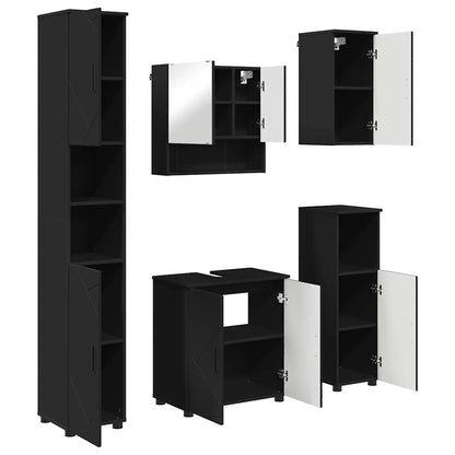 Badrumsmöbelset 5 pcs Svart 61 x 35 x 64 cm