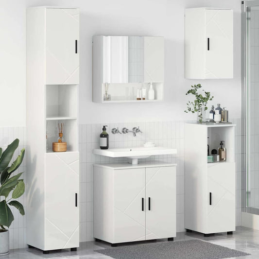 Badrumsmöbelset Väggmonterad 5 pcs Högglans Vit 61 x 35 x 64 cm
