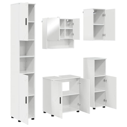 Badrumsmöbelset Väggmonterad 5 pcs Högglans Vit 61 x 35 x 64 cm