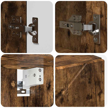 Badrumsmöbelset Väggmonterad 5 pcs Rökfärgad Ek 61 x 35 x 64 cm