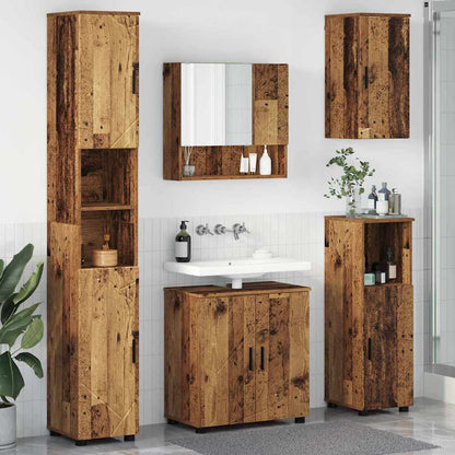 Badrumsmöbelset Väggmonterad 5 pcs Åldrat Trä 61 x 35 x 64 cm