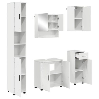 Badrumsmöbelset med låda 5 pcs Högglans Vit 61 x 35 x 64 cm