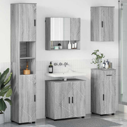 Badrumsmöbelset med låda 5 pcs Sonoma Grå 61 x 35 x 64 cm