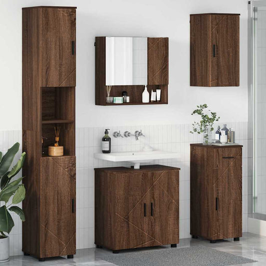 Badrumsmöbelset 5 pcs Brun Ek 61 x 35 x 64 cm