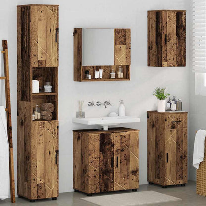 Badrumsmöbelset med låda 5 pcs Åldrat Trä 61 x 35 x 64 cm