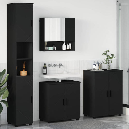 Badrumsmöbelset 4 pcs Svart 61 x 35 x 64 cm