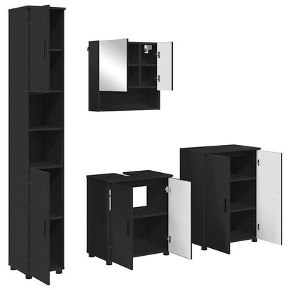 Badrumsmöbelset 4 pcs Svart 61 x 35 x 64 cm