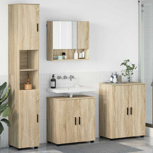 Badrumsmöbelset 4 pcs Sonoma Ek 61 x 35 x 64 cm