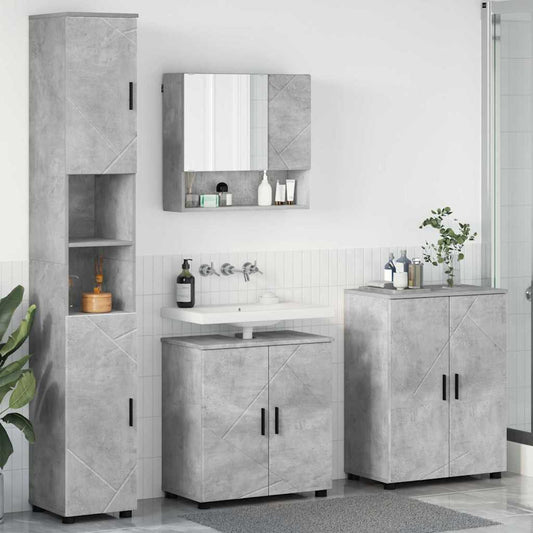 Badrumsmöbelset 4 pcs Betonggrå 61 x 35 x 64 cm
