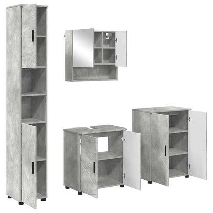 Badrumsmöbelset 4 pcs Betonggrå 61 x 35 x 64 cm